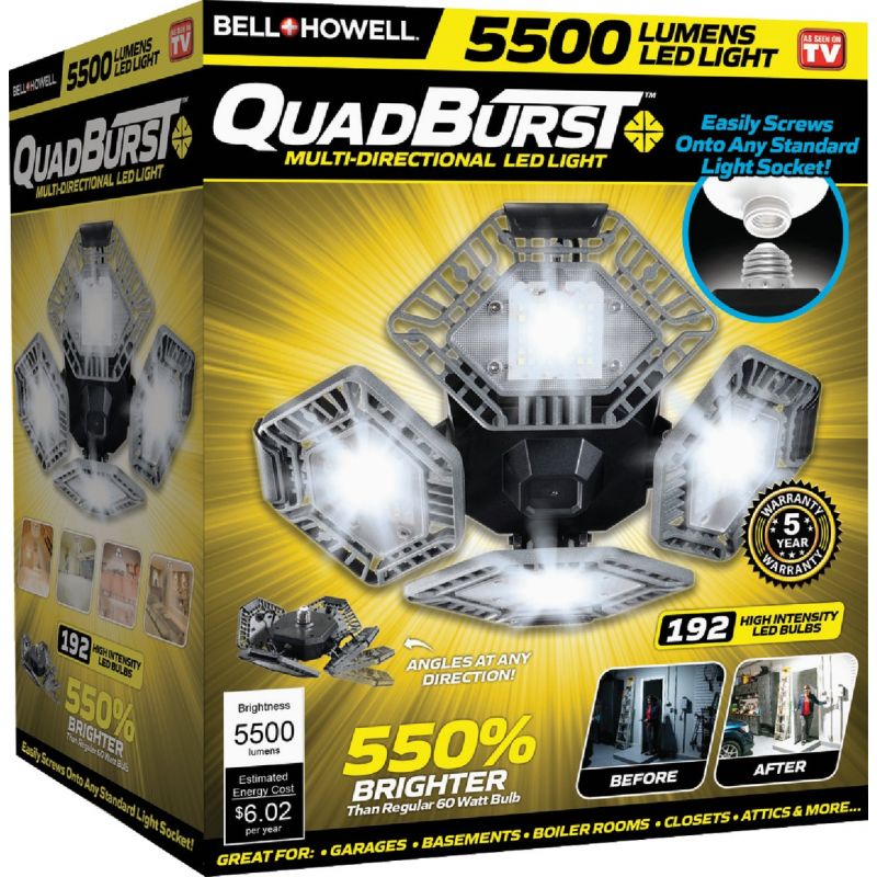 Bell+Howell QuadBurst Multi-Directional LED Light Black