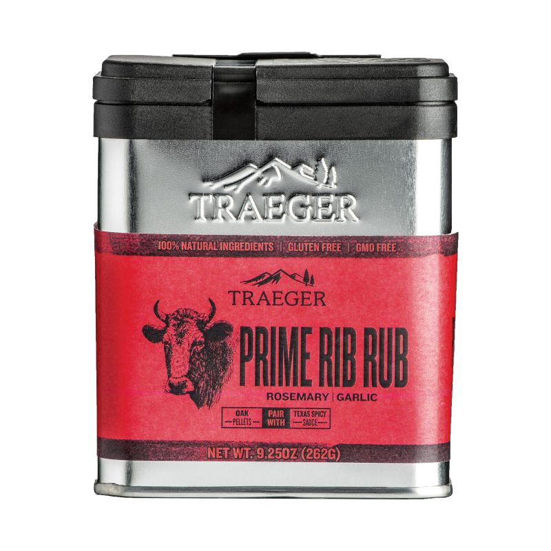 Traeger SPC173 Prime Rib Rub, Garlic, Rosemary Flavor, 9.25 oz Tin