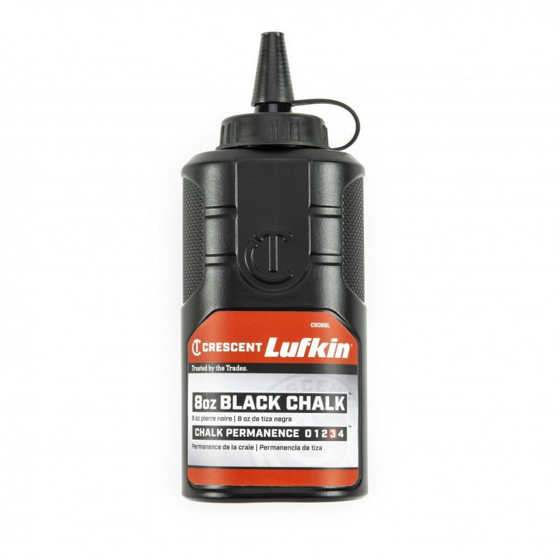 Crescent Lufkin CB08BL Chalk Refill, Black, 8 oz Bottle Black