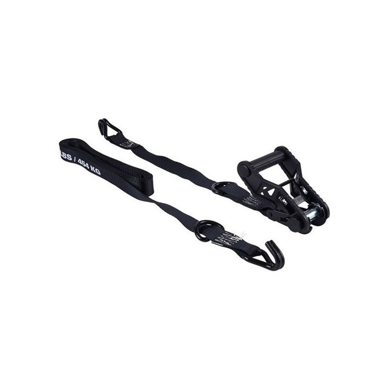 Keeper 85450 Tie-Down, 1-1/4 in W, 16 ft L, Black, 1000 lb Working Load, J-Hook End, 2/PK Black