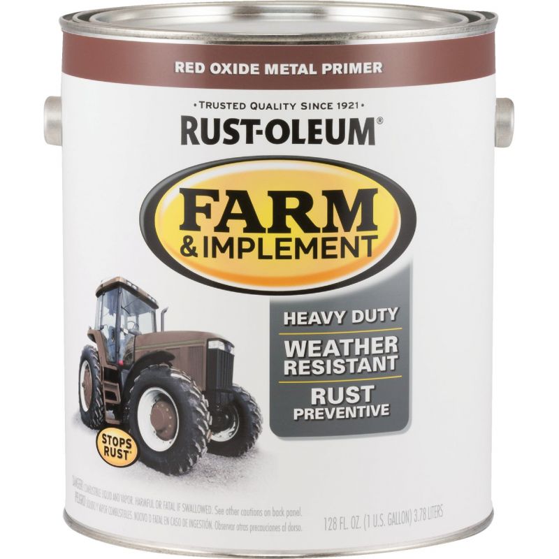 Rust-Oleum Farm &amp; Implement Enamel 1 Gal., Red Oxide Metal Primer