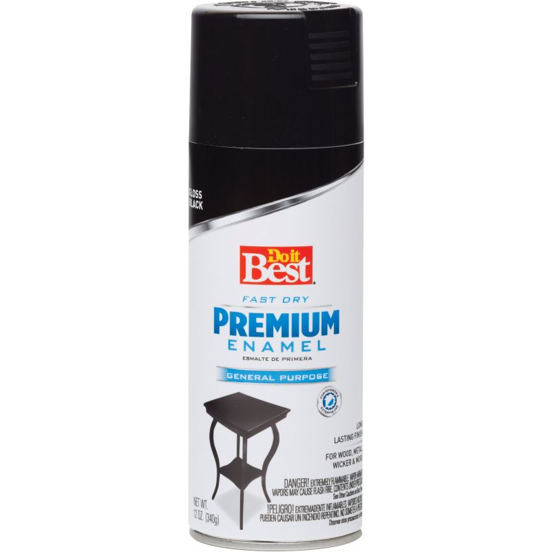 Do it Best Premium Enamel Spray Paint 12 Oz., Black