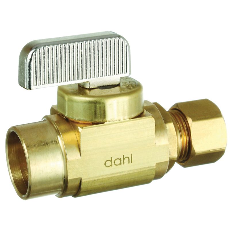 Dahl mini-ball 521-31-31-BAG In-Line Stop and Isolation Valve, 3/8 in Connection, Compression, 250 psi Pressure