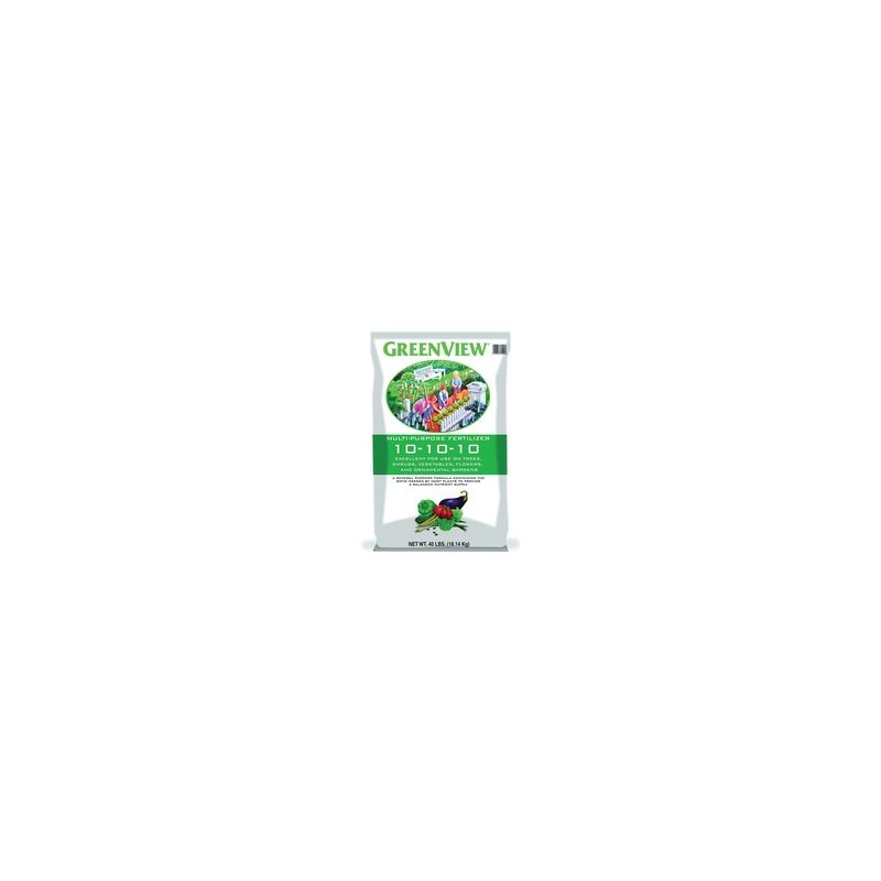 GreenView 21-301925 Plant Fertilizer, 40 lb Bag, Granular, 10-10-10 N-P-K Ratio