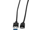Blue Jet Type-C USB to Type-A USB Charging &amp; Sync Cable Black