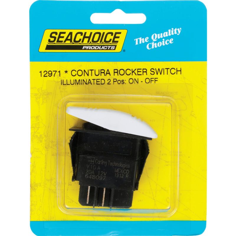 Seachoice Contura Illuminated Rocker Switch White, 20