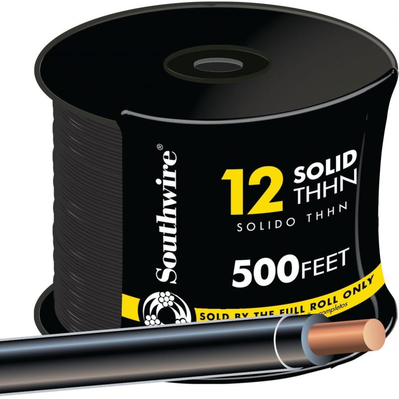 Southwire 12 AWG Solid THHN Electrical Wire Black