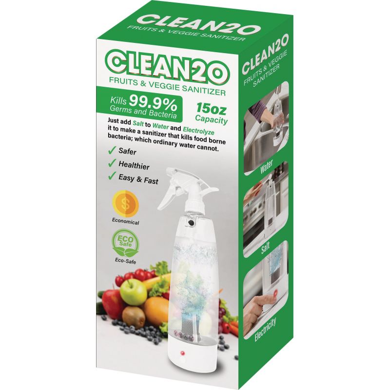 Clean2O Electrostatic Sanitizing Spray Bottle 15 Oz., Clear
