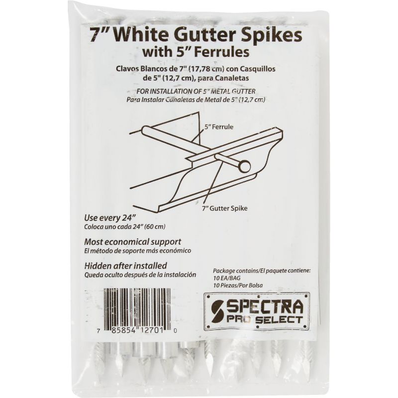 Spectra Metals Aluminum Gutter Spike And Ferrule White