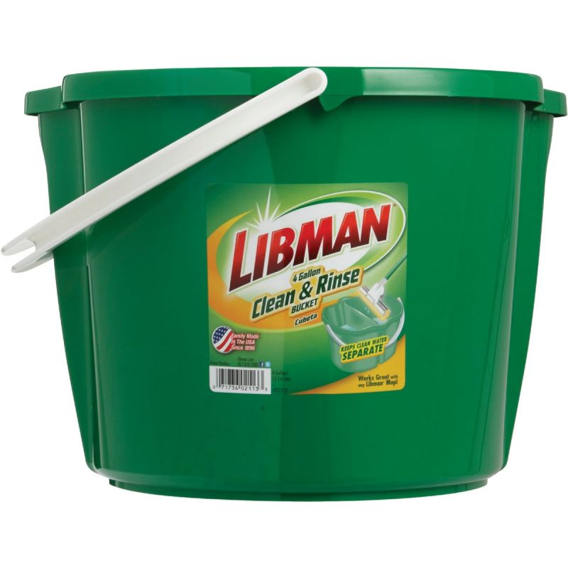 Libman Clean &amp; Rinse Divided Bucket 4 Gal., Green
