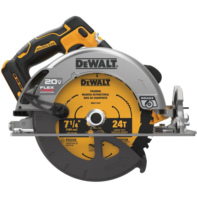 DeWalt 20V MAX Li-Ion Brushless Cordless Circular Saw w/Flexvolt Advantage - Tool Only