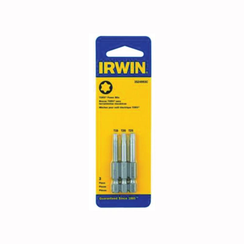 Irwin 3524993C Power Bit Set, 3-Piece, Steel