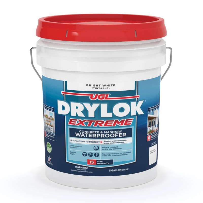 Drylok Extreme Series 28615 Masonry Waterproofer, White, Liquid, 5 gal, Pail White