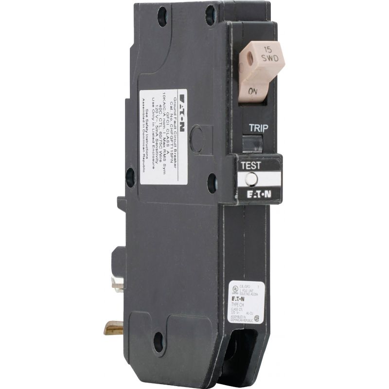 Eaton CH Plug On Neutral GFCI Breaker 15