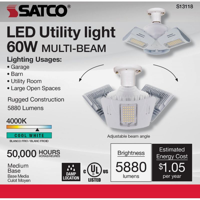 Satco Nuvo Multi-Beam LED High-Intensity Replacement Light Bulb