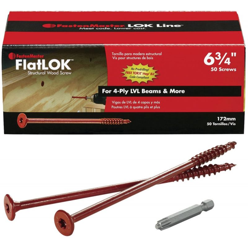 FastenMaster FlatLok Engineered Structural Wood Screw