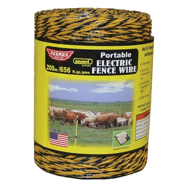 Buy Parmak 121 Electric Fence Wire, 3-Conductor, Aluminum Conductor, Yellow/ Black, 656 ft L Yellow/Black