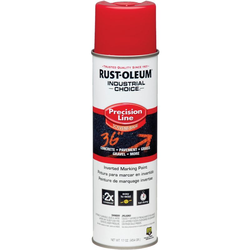 Rust-Oleum Industrial Choice Inverted Marking Spray Paint 17 Oz., Red