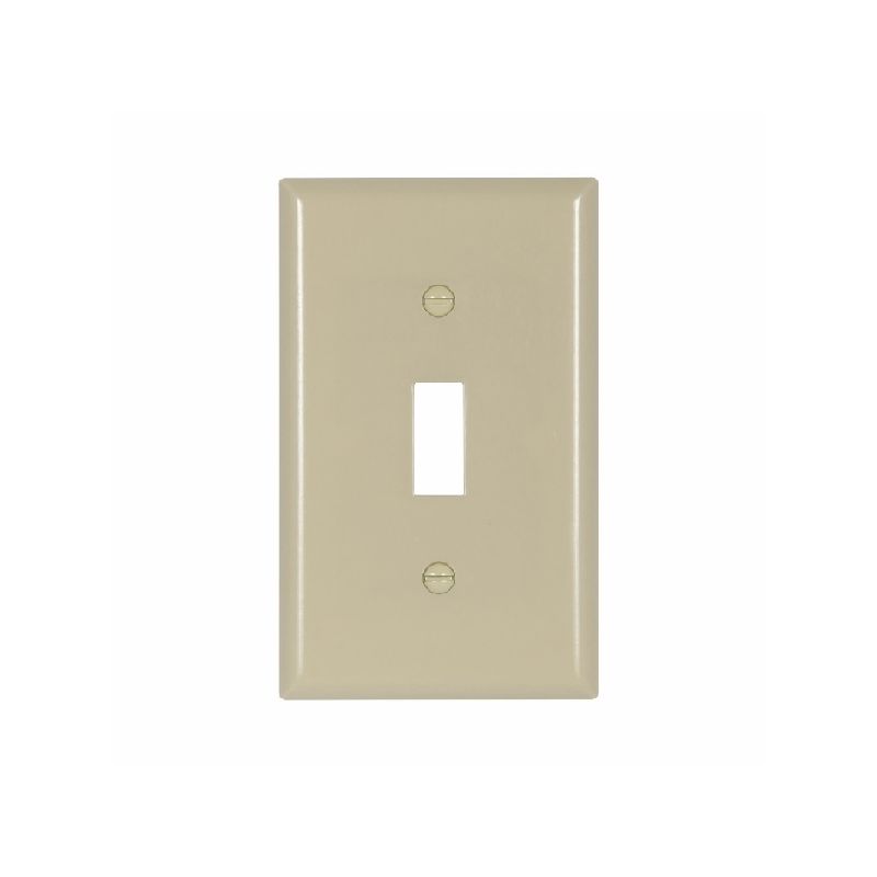 Eaton 2134V Wallplate, 4-1/2 in L, 2-3/4 in W, 1-Gang, Thermoset, Ivory Ivory