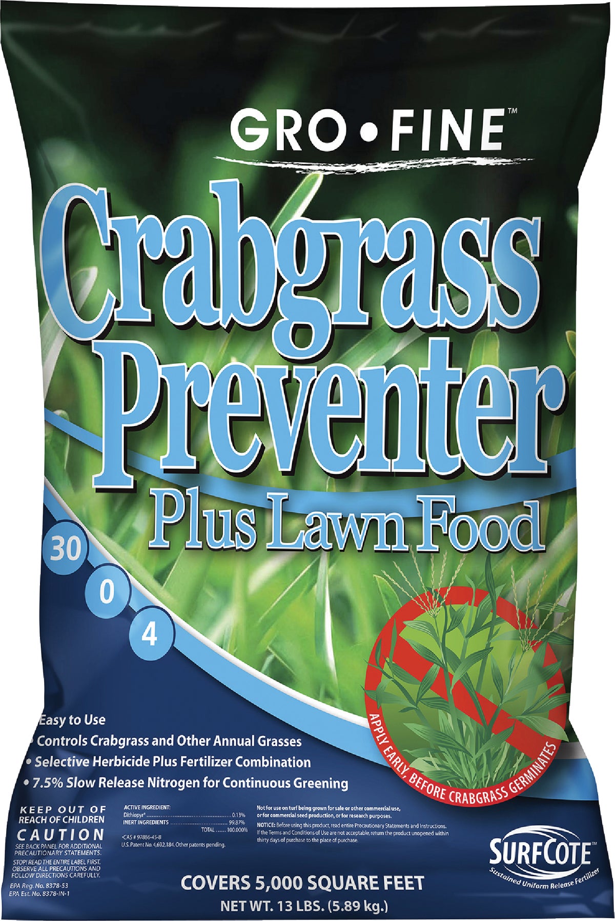 Buy Gro-Fine Lawn Fertilizer With Crabgrass Preventer 13 Lb.
