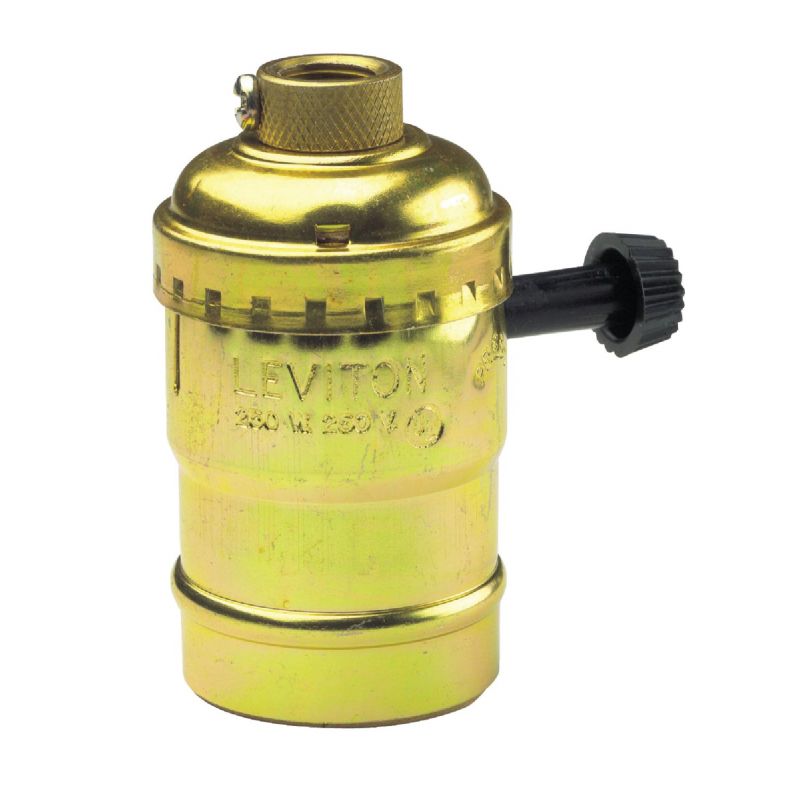 Leviton Turn-Knob Lamp Socket Brass