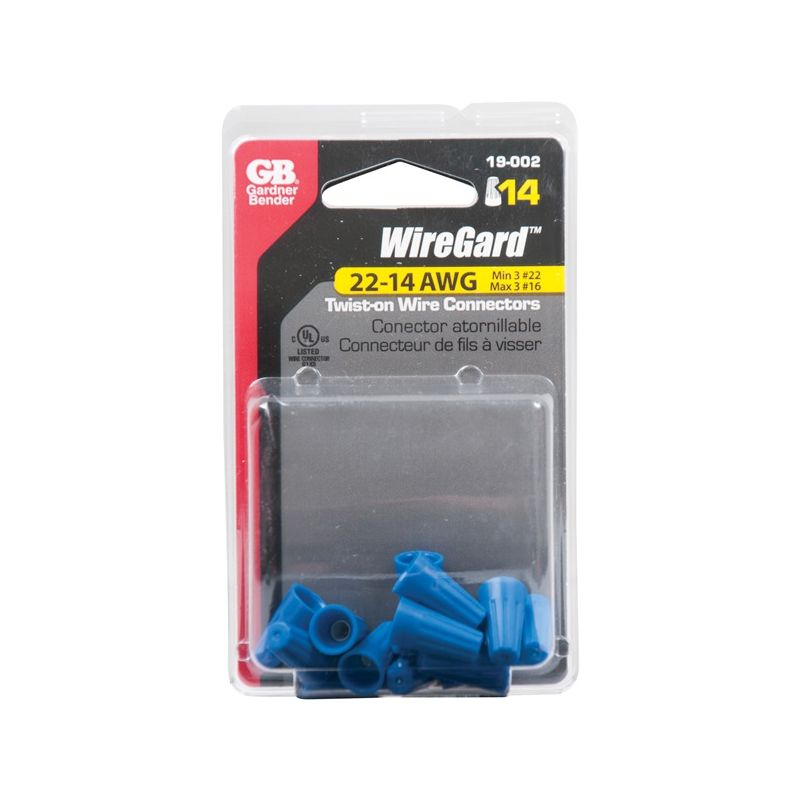 GB WireGard GB-2 19-002 Wire Connector, 22 to 16 AWG Wire, Steel Contact, Thermoplastic Housing Material, Blue Blue