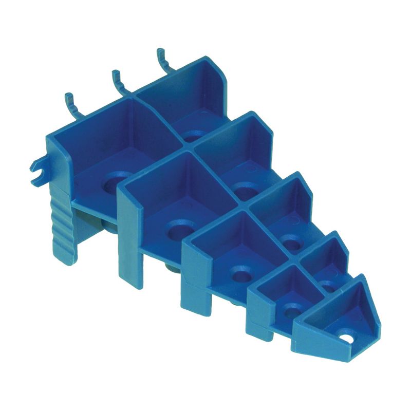 Crawford PBS9 Screwdriver Holder, Light-Duty, Plastic, Blue, For: 1/8 in or 1/4 in Pegboard Blue