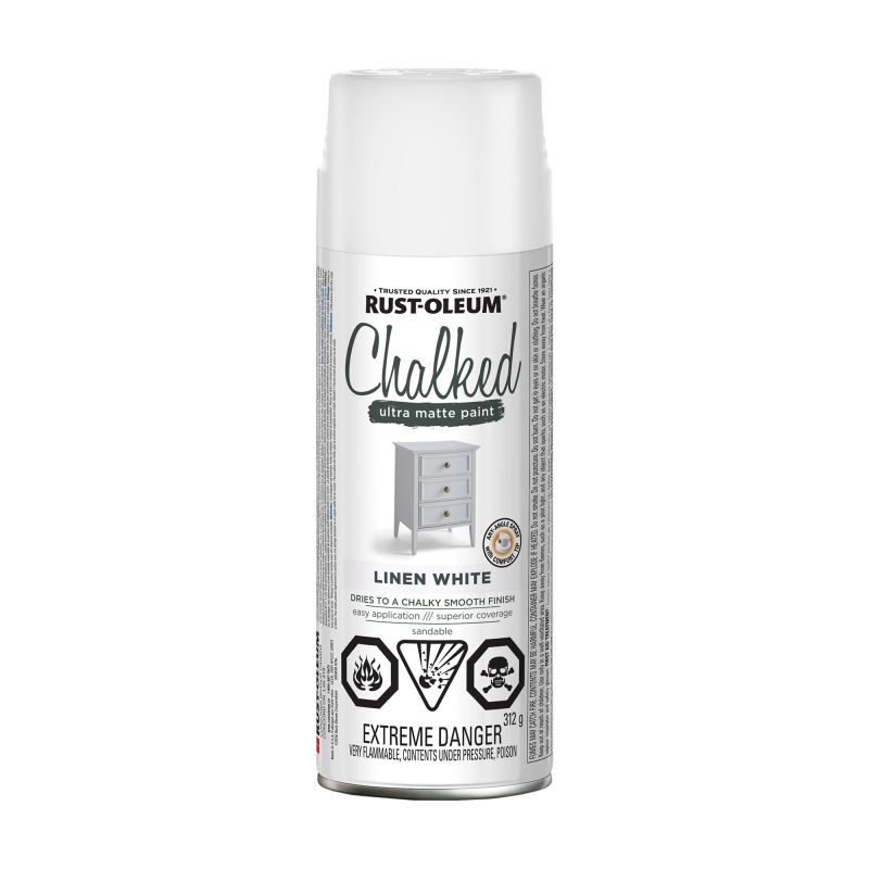 Buy Rust-Oleum 302822 Chalk Spray Paint, Ultra Matte, Linen White, 340 g,  Can Linen White