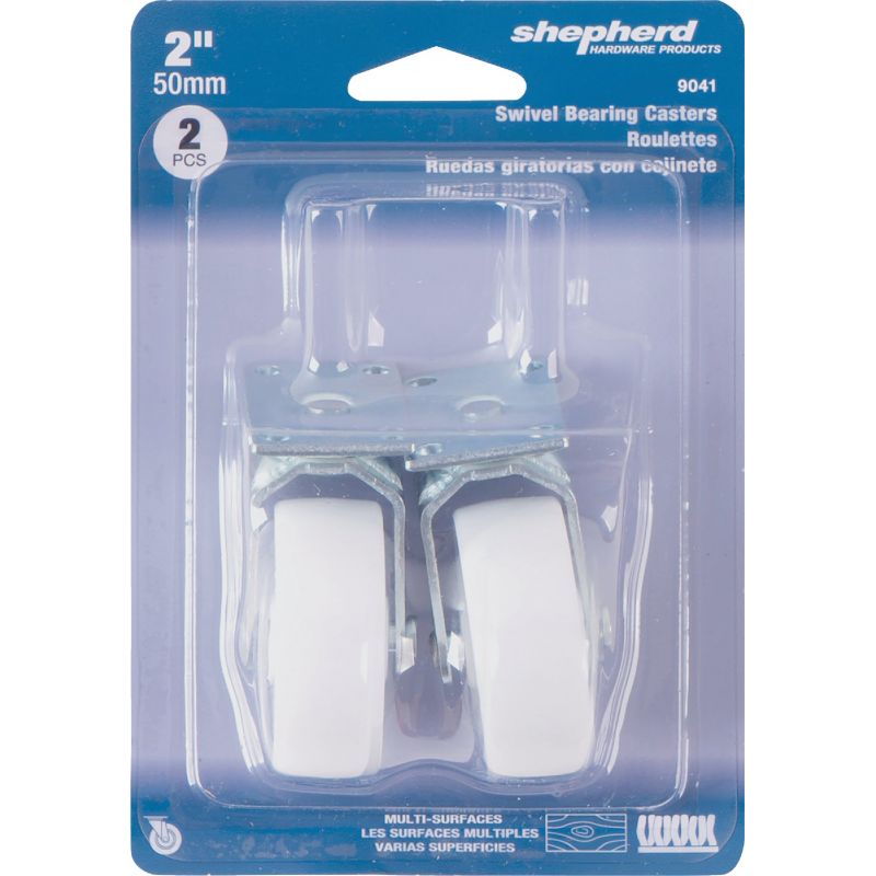 Shepherd Hardware Swivel Plate Caster 2 In., White