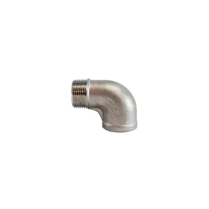 Anderson Metals 62163B Street Pipe Elbow, 1/2 in, Threaded, 90 deg Angle, 304 Stainless Steel, Galvanized (Pack of 5)