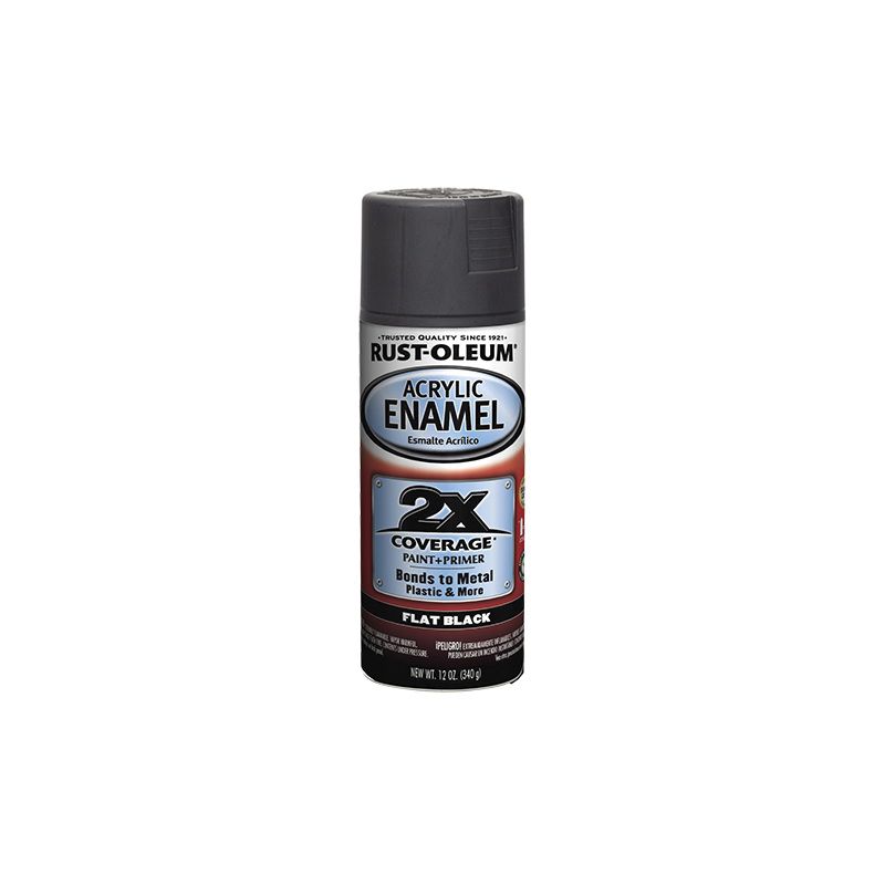 Rust-Oleum 271918 Automotive Spray Paint, Flat, Black, 12 oz, Can Black