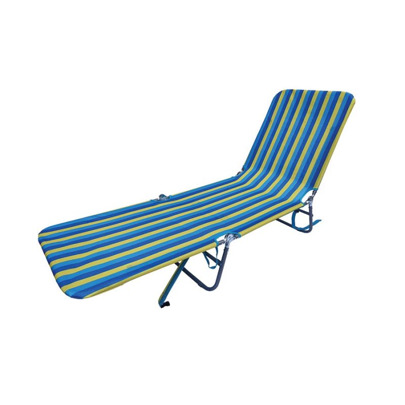 Seasonal Trends FL100 Lounge Chair, 56 cm W, 184 cm D, 28 cm H, Polyester Fabric Seat, Steel Frame, Silver Frame (Pack of 4)