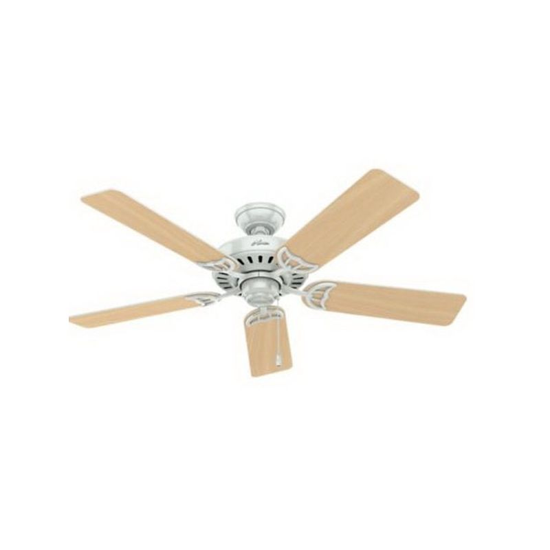 Hunter 53064/20183 Ceiling Fan, 5-Blade, Cherry/Maple Blade, 52 in Sweep, 3-Speed, With Lights: Yes