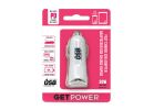 GetPower GP-DC2USB-PD Dual Port DC Car Adapter, 2.4 A Output, White Housing
