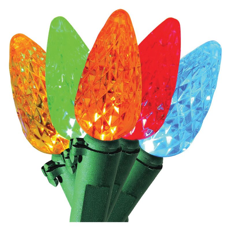 Sylvania V47825-49 Light Set, Christmas, 120 V, 2.4 W, 50-Lamp, LED Lamp, Blue/Green/Orange/Red/Yellow Lamp