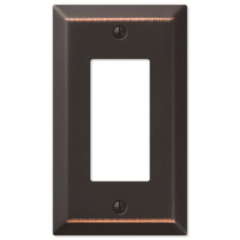 AmerTac Century 163RDB Switch Wallplate, 4-15/16 in L, 2-7/8 in W, 1 -Gang, Stamped Steel, Aged Bronze