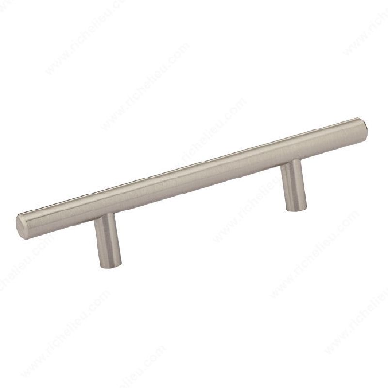 Richelieu BP30596195 Cabinet Pull, 6-15/16 in L Handle, 1-3/8 in Projection, Steel, Brushed Nickel Contemporary