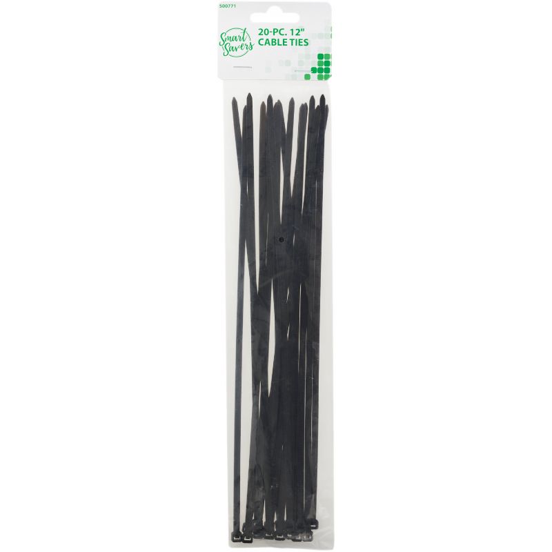 Smart Savers Cable Tie Black (Pack of 12)