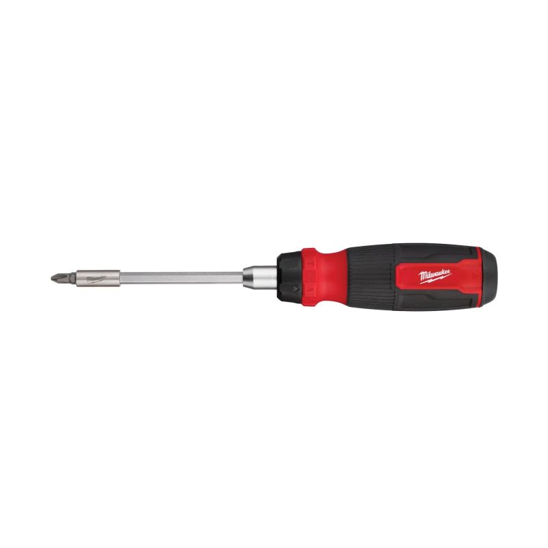 Milwaukee 48-22-2903 14-in-1 Ratcheting Multi-Bit Screwdriver, 1/4 in Drive, Hex Drive, 10.12 in OAL, Plastic Handle