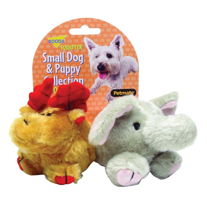 Zoobilee 0353595 Dog Toy, S, Elephant, Moose, Synthetic Fabric, Multi-Color S, Multi-Color