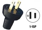 Leviton Round Cord Plug Black, 15