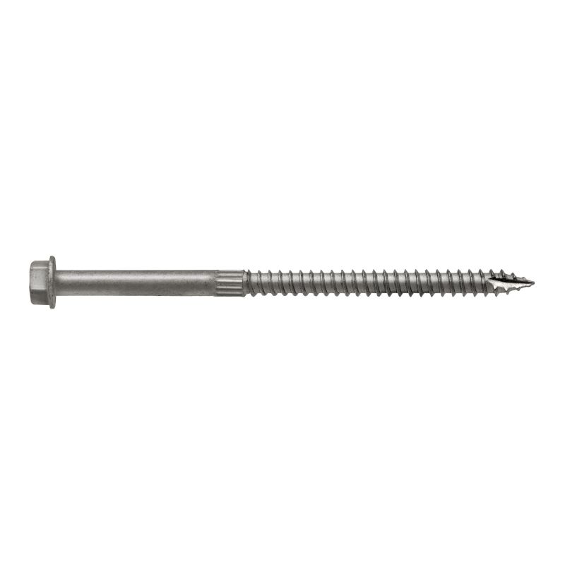 Simpson Strong-Tie Strong-Drive SDS SDS25412MB Connector Screw, 4-1/2 in L, Serrated Thread, Hex Head, Hex Drive Gray