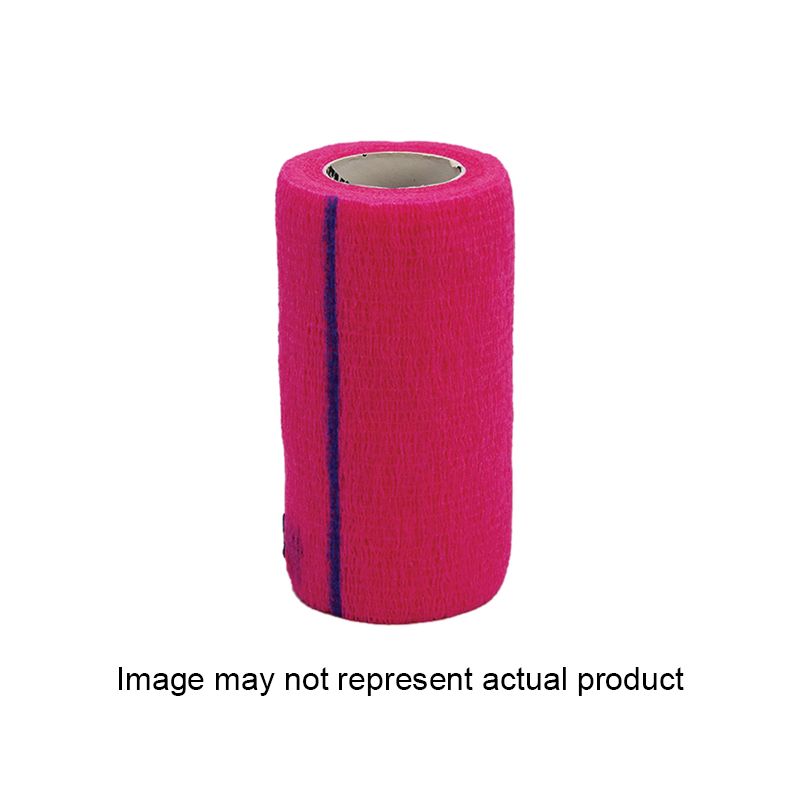 SyrFlex TA3400PINP-4PK Cohesive Flexible Bandage, 5 yd L, 4 in W, Fabric Bandage, Pink Pink