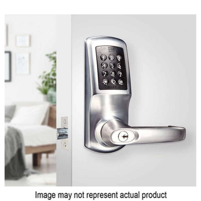 Tell Manufacturing CL5500 Series CL102664 Smart Keypad Lock, Brushed Steel, Commercial, 2 Grade, Zinc, Keypad Included
