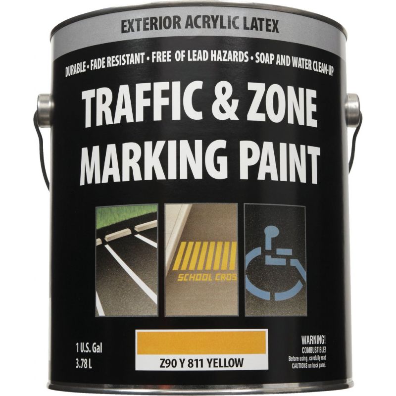 Latex Traffic And Zone Marking Traffic Paint Yellow, 1 Gal.