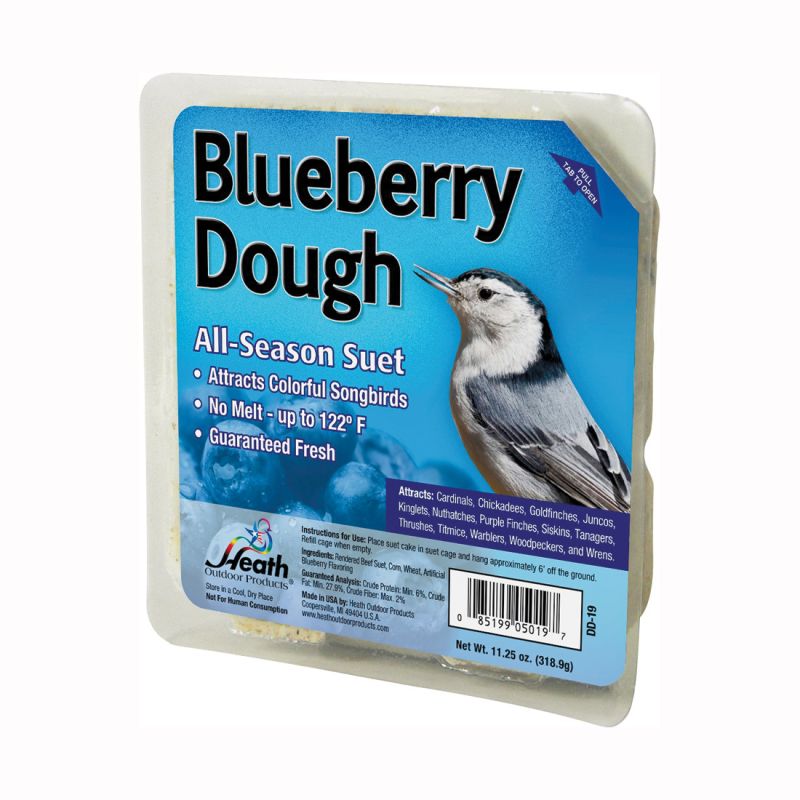 Heath DD-19 Suet Cake, All-Season, Blueberry Dough, 11.25 oz (Pack of 12)