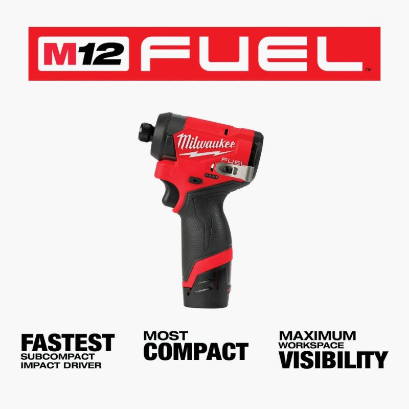 Milwaukee M12 FUEL Lithium-Ion Brushless Cordless Impact Driver Kit
