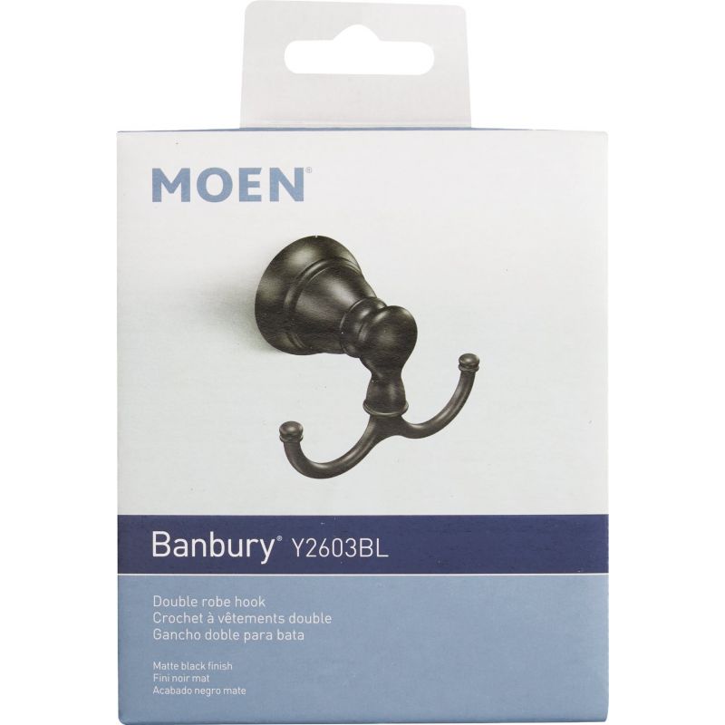 Moen - Y2603BL - Banbury Matte Black Double Robe Hook