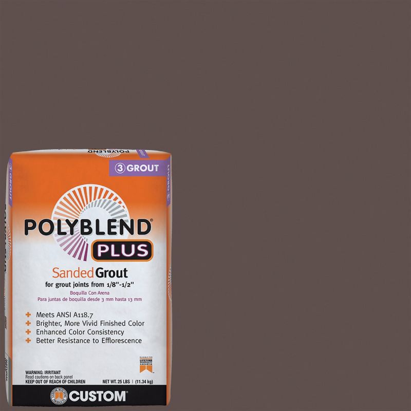 Custom Building Products PolyBlend PLUS Sanded Tile Grout 25 Lb., Brown Velvet
