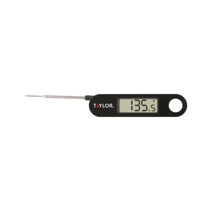 Taylor 1476 Probe Thermometer,-40 to 230 deg C, LCD Display, Black Black